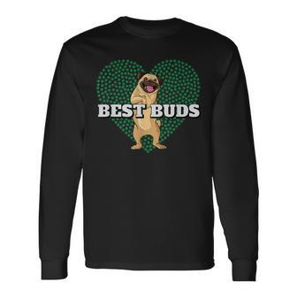 Best Buds Pug Dad Long Sleeve T-Shirt - Monsterry AU
