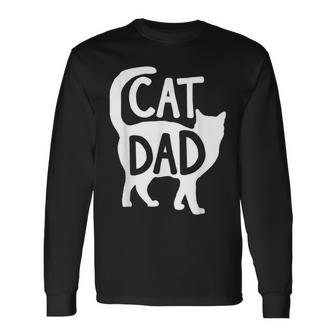 Best Cat Dad Fathers Day Men Kitty Daddy Papa Father's Day Long Sleeve T-Shirt - Monsterry UK