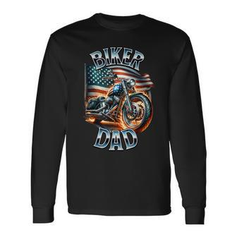 Best Dad Motorcycle Freedom Father's Day Great Idea Long Sleeve T-Shirt - Monsterry DE
