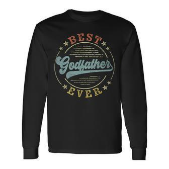 Best Godfather Ever Father's Day Godfather Emblem Long Sleeve T-Shirt - Seseable