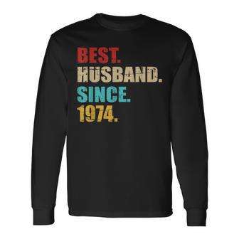 Best Husband Since 1974 For 50Th Golden Wedding Anniversary Long Sleeve T-Shirt - Thegiftio