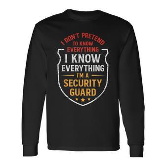 Best Security Guard Dad Watchman Dad Security Guard Father Long Sleeve T-Shirt - Monsterry
