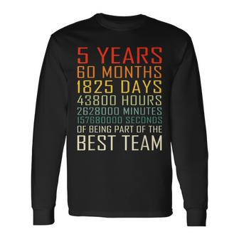 Best Team Vintage Work Anniversary 5 Years Employee Long Sleeve T-Shirt - Monsterry