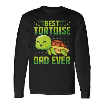 Best Tortoise Dad Ever Vintage Retro Papa Fathers Day Long Sleeve T-Shirt - Seseable