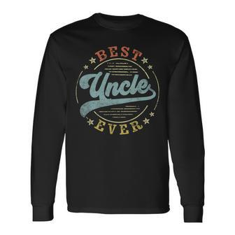 Best Uncle Ever Father's Day Uncle Vintage Emblem Long Sleeve T-Shirt - Monsterry DE