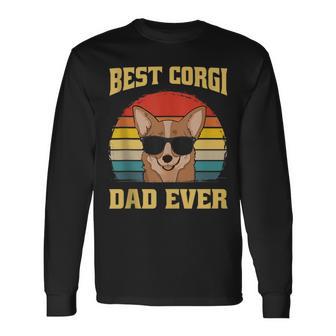 Best Welsh Corgi Hund Welpe Papaateratertag Retro Langarmshirts - Geschenkecke