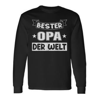 Bester Opa Vater Der Welt Vintage Retro Father's Day Black Langarmshirts - Seseable