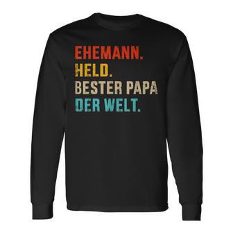 Bester Papa Der Welt Husband Hero Father's Day Christmas Langarmshirts - Geschenkecke