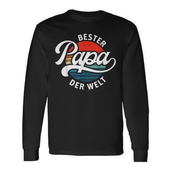 “Bester Papa Der Welt” Retrointage Saying Father's Day Langarmshirts - Geschenkecke