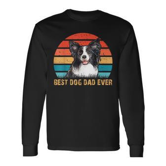 Besthund Papa Allzeit Best Dog Papa Alltimesintage Border Collie Langarmshirts - Geschenkecke