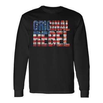 Betsy Ross American Flag Original Rebel Vintage Distressed Long Sleeve T-Shirt - Monsterry DE