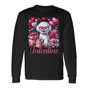 My Bichon Frise Is My Valentine Dogs Lovers Bichon Long Sleeve T-Shirt | Mazezy CA