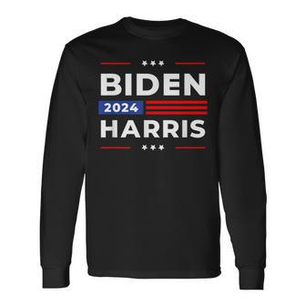 Biden Harris 2024 President American Flag Joe Biden Kamala Long Sleeve T-Shirt - Monsterry UK