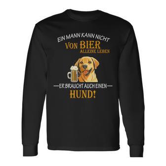 Bier Und Coole Hunde Lustiger Spruch Papa Labrador Gassi Langarmshirts - Geschenkecke