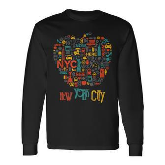 Big Apple Of New York City Usa Nyc Long Sleeve T-Shirt - Monsterry