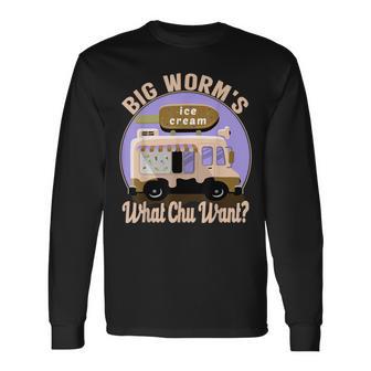 Big Worms Ice Cream Long Sleeve T-Shirt - Monsterry