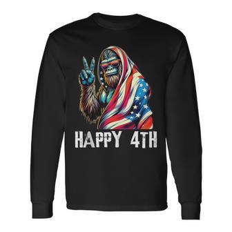 Bigfoot 4Th Of July Happy 4Th Patriotic Usa Ns Boys Long Sleeve T-Shirt - Monsterry UK