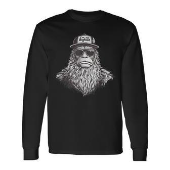 Bigfoot In Disguise Sunglasses Trucker Hat I'm Not Sasquatch Long Sleeve T-Shirt - Monsterry CA