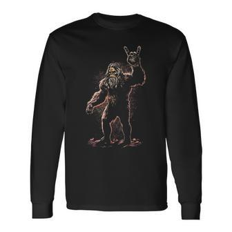 Bigfoot Rock On Sasquatch Rock & Roll Party Long Sleeve T-Shirt - Thegiftio UK
