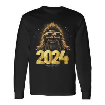 Bigfoot Sasquatch 2024 Happy New Year New Years Eve Party Long Sleeve T-Shirt - Thegiftio UK