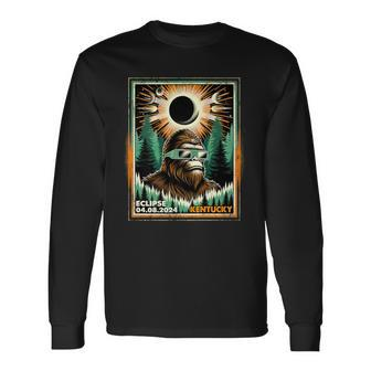 Bigfoot Total Solar Eclipse 2024 Kentucky Sasquatch Vintage Long Sleeve T-Shirt - Thegiftio UK