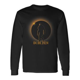 Bigfoot Total Solar Eclipse 2024 Sasquatch Totality Long Sleeve T-Shirt - Thegiftio UK