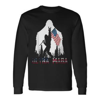 Bigfoot Ultra Maga Usa Flag For Sasquatch Trump Lover 2024 Long Sleeve T-Shirt - Monsterry CA