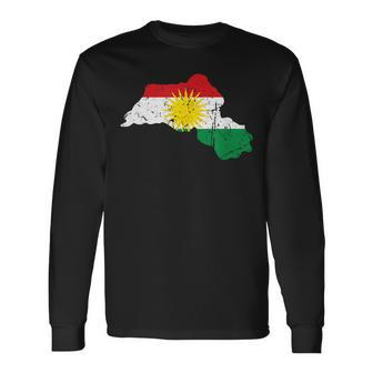 Her Biji Kurdistan Kurden With Kurdistan Flag Langarmshirts - Seseable