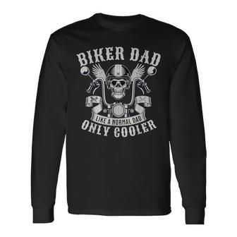 Biker Dad Motorcycle Father Rider Biker Dad Father's Day Long Sleeve T-Shirt - Thegiftio UK