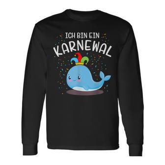 With Bin Ein Karnewal Mit Whale Costume For Carnival Langarmshirts - Seseable