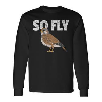 Birding Kestrel Falcon Bird Lover Birdwatcher Long Sleeve T-Shirt - Monsterry UK