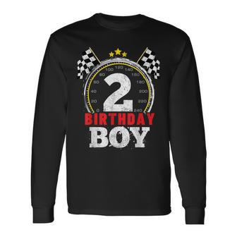 Birthday Boy 2Nd Race Car 2 Year Old Racing Long Sleeve T-Shirt - Monsterry