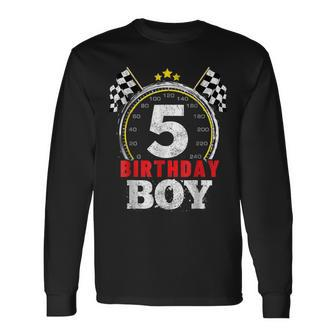 Birthday Boy 5Th Race Car 5 Year Old Racing Long Sleeve T-Shirt - Monsterry