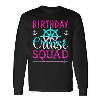 Birthday Cruise Squad King Crown Sword Cruise Boat Party Long Sleeve T-Shirt - Seseable