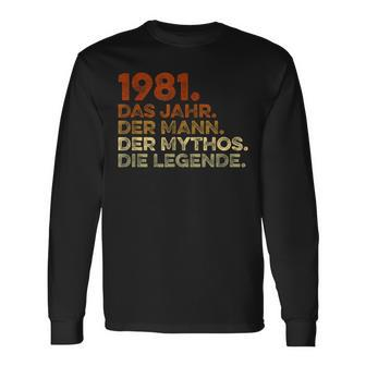 Birthday Vintage 1981 Man Myth Legend Langarmshirts - Seseable