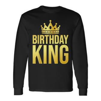 Birthday King Son Or Dad's Birthday Party Long Sleeve T-Shirt - Seseable