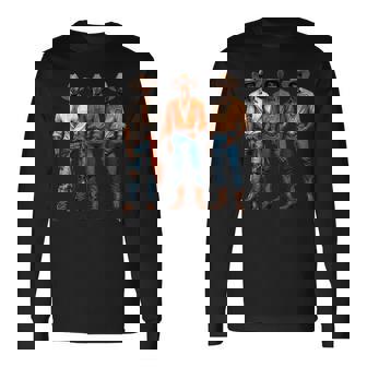 Black Cowboy Western Rodeo Melanin Black History Texas Men Long Sleeve T-Shirt | Seseable FR