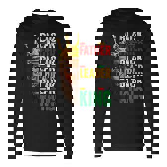 Black Fathers Day Black Leader King Dad African American Long Sleeve T-Shirt - Seseable