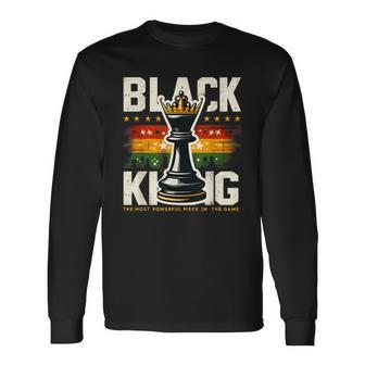 Black King Black King Chess Powerful Piece Black History Long Sleeve T-Shirt - Monsterry CA