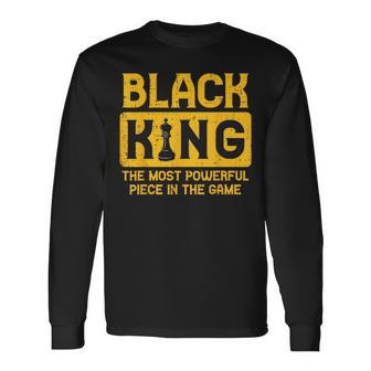 Black King Chess Black Pride History Bhm African Men Long Sleeve T-Shirt - Monsterry CA