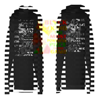Black King The Most Powerful Piece Junenth African Mens Long Sleeve T-Shirt | Mazezy