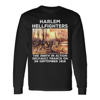 Black Military History Usa Black History Harlem Hellfighters Long Sleeve T-Shirt - Thegiftio