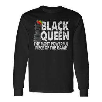 Black Queen The Most Powerful Piece Black History Month Long Sleeve T-Shirt - Monsterry DE