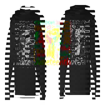 Black History 1865 Free-Ish Peace Love Junenth Long Sleeve T-Shirt | Mazezy