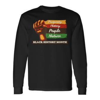 Black History Month African American Pride Fist Women Long Sleeve T-Shirt - Seseable