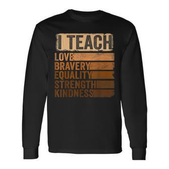 Black History Month Apparel I Teach Black History Teacher Long Sleeve T-Shirt | Mazezy DE