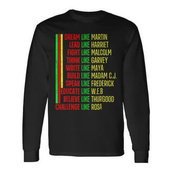 Black History Pride Martin Black Afro African Long Sleeve T-Shirt | Mazezy