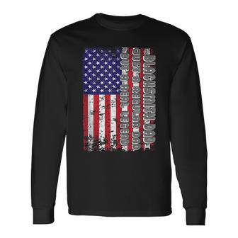 Blacksmith Dad Just A Regular Dad But A Real Legend Us Flag Long Sleeve T-Shirt - Monsterry UK