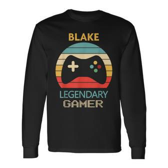 Blake Name Personalised Legendary Gamer Long Sleeve T-Shirt - Seseable