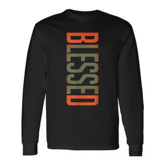 Blessed Olive Army Solar Orange Color Match Long Sleeve T-Shirt | Mazezy UK